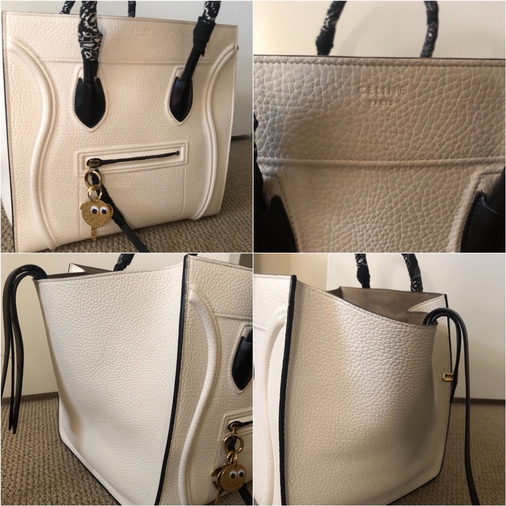 RARE✨ CÉLINE Cabas Phantom White Luggage Tote Bag - Picture 2 of 10